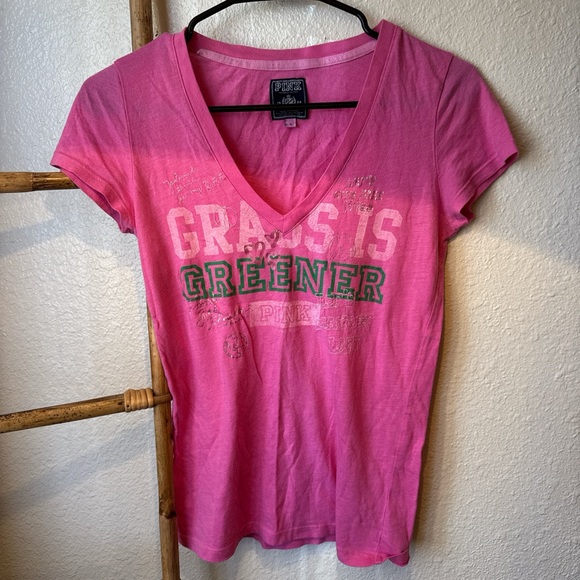 PINK Victoria's Secret Bright Pink Graphic Tee - Picture 1 of 1